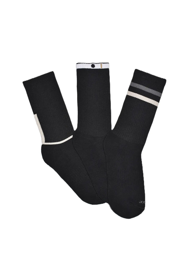 Medias Canilleras Negras Pack x3 JOGO en Algodón