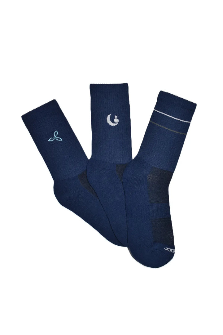 Pack x3 Medias Canilleras Azul Oscuro JOGO en Poliamida