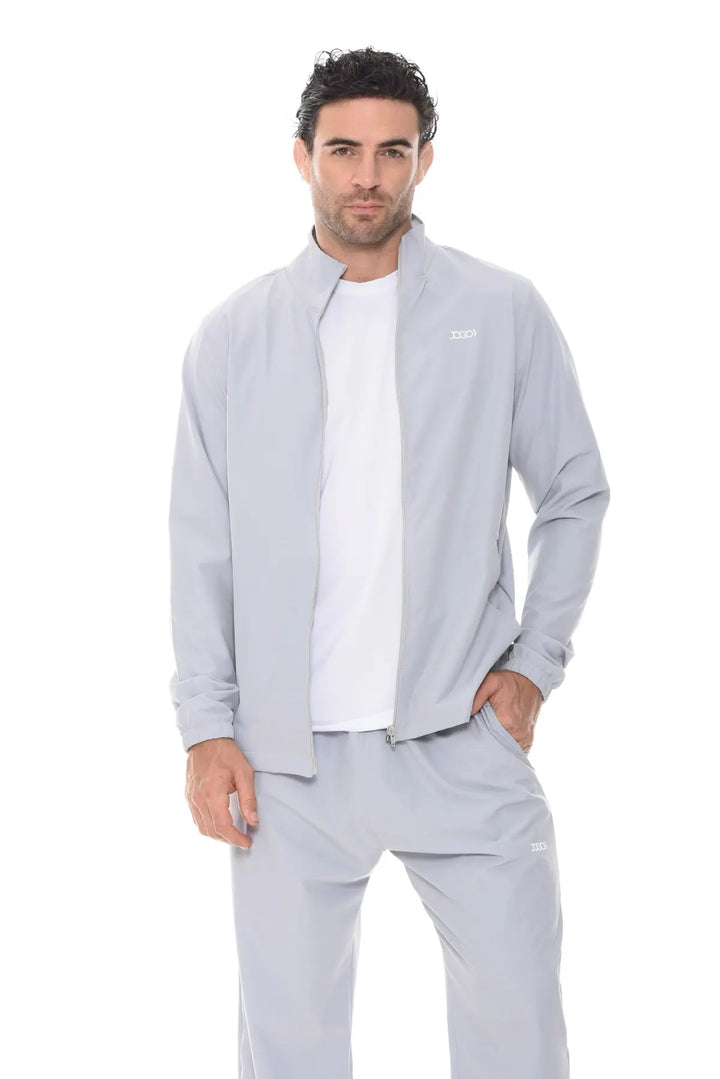 Chaqueta Deportiva Antifluido con Cremallera Gris Claro | JOGO