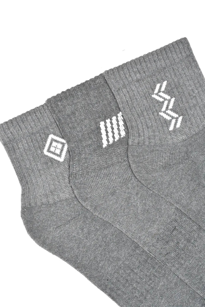 Dark Grey Ankle Socks 3-Pack JOGO in Cotton