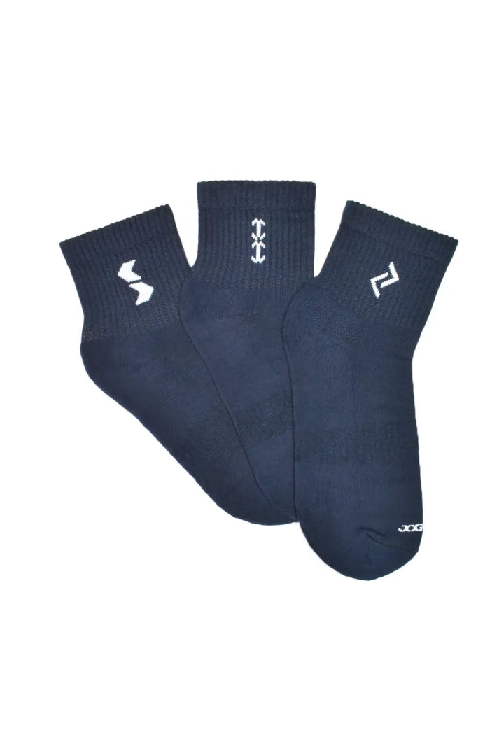 Dark Blue Ankle Socks Pack x3 JOGO in Cotton