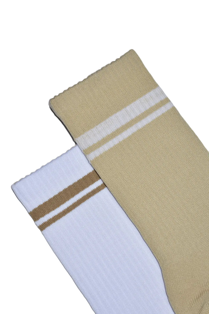 medias canilleras JOGO para mujer, diseño moderno con franjas en la parte superior aporta un toque clásico y versátil