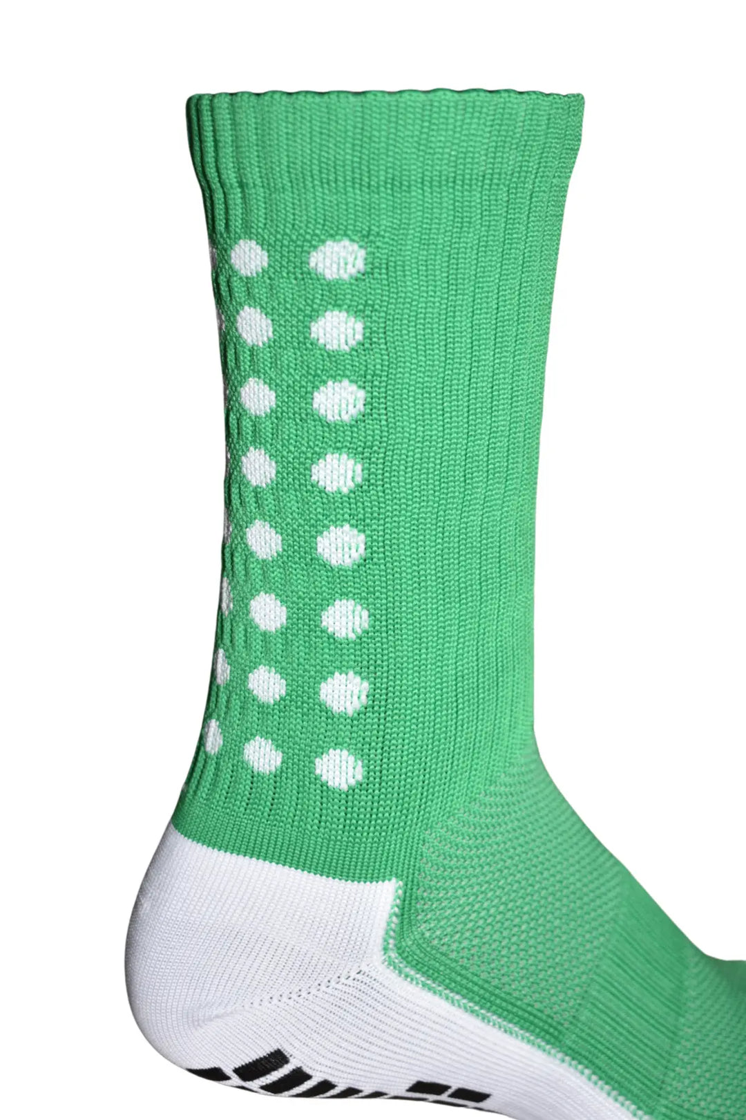 Medias canilleras antideslizantes verde puntos blancos